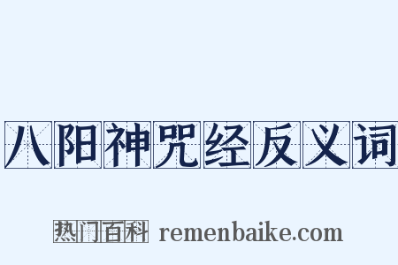 八阳神咒经反义词是什么意思的图片